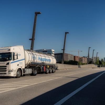 Auf Der Baakenhafenbrucke Leicht Schrag Ohne Wolken